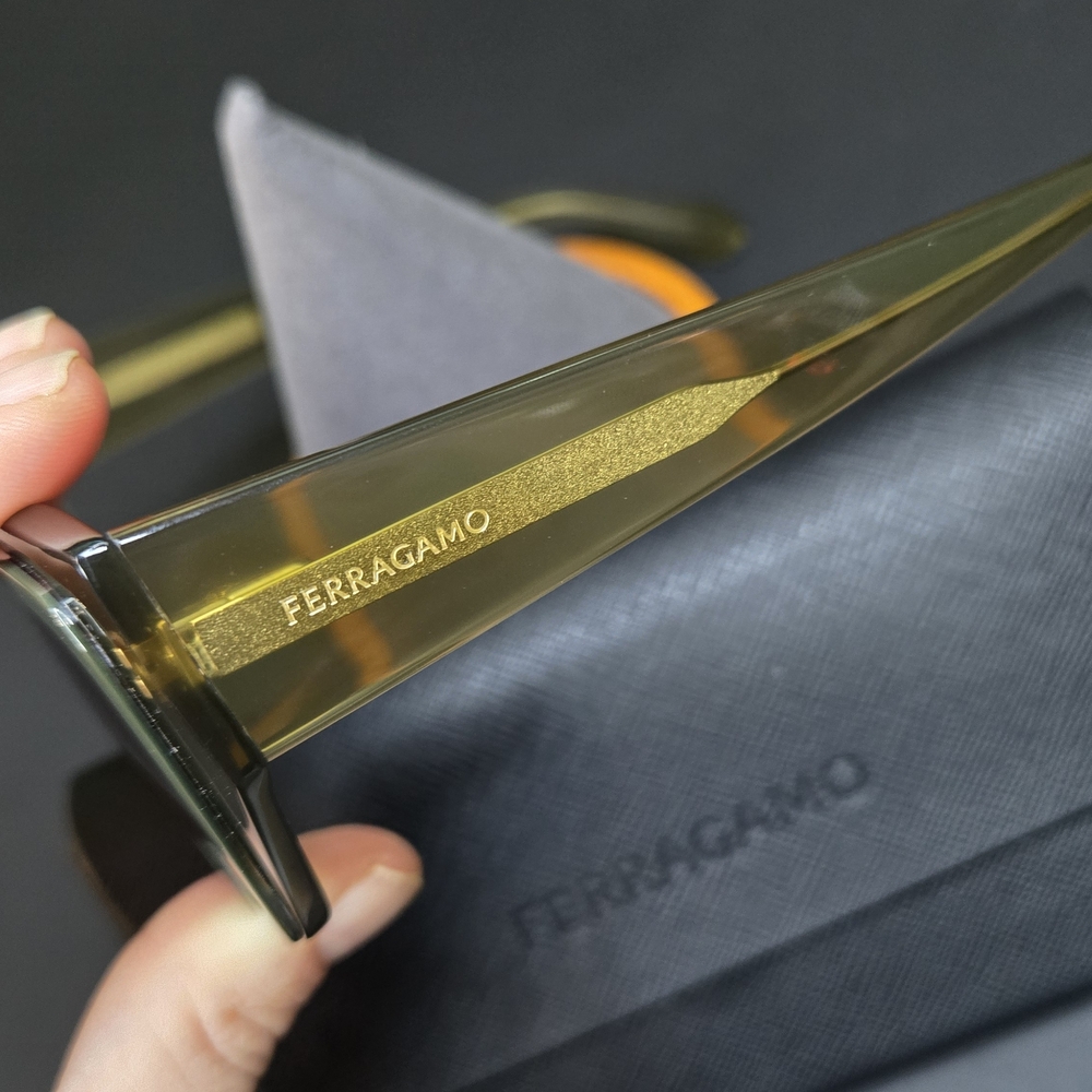 Salvatore Ferragamo Olive Green Glasses